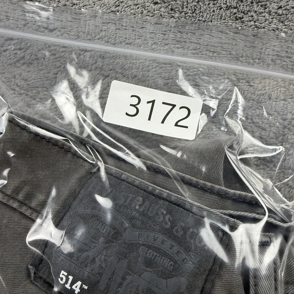 Levis 514 Straight Leg Jeans Mens 26x25.5 Gray Low Rise‎ 100% Cotton Raw Hem - Picture 15 of 15